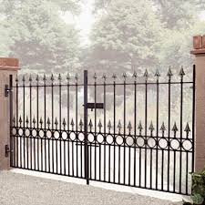 Fence panels, fence pickets, fence posts, fence rails Balmoral Premium Range Low Double Driveway Metal Gate Burbage Iron Craft