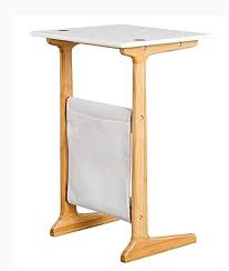 Xjaxy Coffee Table Side Table C Shaped End Table Bed Laptop Table With Wooden Frame For Livingroom Bedroom Bal In 2020 Laptop Table Portable Laptop Desk Laptop Desk