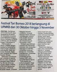 Top free images & vectors for utusan borneo in png, vector, file, black and white, logo, clipart, cartoon and transparent. Festival Tari Borneo 2018 Berlangsung Di Upmkb Dari 30 Oktober Hingga 3 November 2018 Universiti Putra Malaysia Kampus Bintulu Sarawak