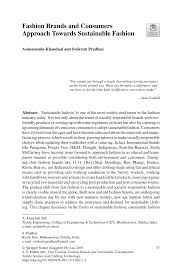 Pdf Fashion Brands And Consumers Approach Towards Sustainable Fashion