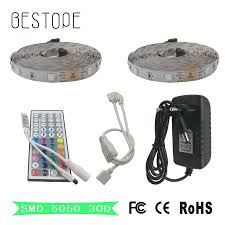 8m 10m 5050 Rgb Led Strip 30led M 5m 4m Led Light Waterproof Tape Dc 12v Ribbon Rgb Flexible Light Strip Full Set With A Rgb Led Strip Lighting Waterproof Tape