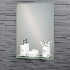 If space is at a premium, choose an led bathroom mirror with a shelf, or even a mirrored bathroom cabinet. Buy Frameless Rectangular Rochester Bathroom Mirror With In Built Vanity Shelf 70x50cm 1 Back2bath