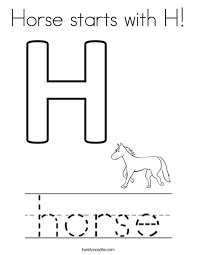 Check out more of our educational coloring pages and share them with friends. Horse Starts With H Coloring Page Twisty Noodle