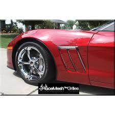 Grand sport front fender inside. Corvette C6 Grand Sport Custom Racemesh Front Side Fender Grilles 2010 2013