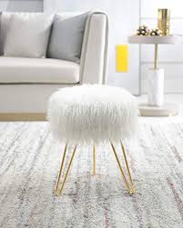 Vanity set, makeup dressing table with round mirror, 2 large drawers with sliding rails, cushioned stool, 31.5 x 14.8 x 50.4 inches, white localprintshopuk 4.5 out of 5 stars (383) Comfortland White Faux Fur Vanity Stool Chair Furry Compact Padded Ottoman Seat Fluffy Foot Stool Upholstered Decorative Furniture Foot Rest For Living Room Bedroom Kids Room And Dressing Room Pricepulse