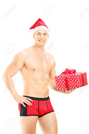 Ce slip doreanse blanc fait partie de la collection ergo pouch. Beau Mec En Slip Rouge Et Chapeau De Noel Tenant Un Cadeau Isole Sur Fond Blanc Banque D Images Et Photos Libres De Droits Image 24393583