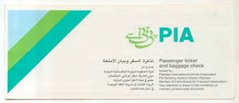 Pia Ticket Pakistan International Airlines Checked Baggage Karachi Pakistan