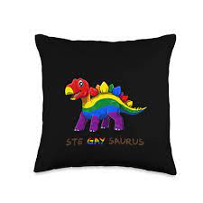 Amazon.com: LGBTQ Gay Dinosaur T-Shirts and Gifts Cute steGAYsaurus Pride-A  Funny Proud LGBTQ Dinosaur Throw Pillow, 16x16, Multicolor : Home & Kitchen