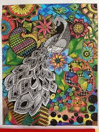 Colored Zentangle Peacock Zentangle Color Vera Bradley Backpack