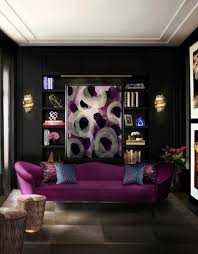 Wall Color Black Purple Sofa Living Room Lighting Dark Living Rooms Luxury Living Room Living Room Designs
