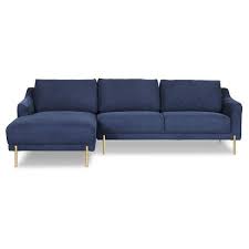 This sofa is supported on a foundation of 3 inch wide elastic bands, thicker and more durable than the industry standard. Hannah Left Sectional Sofa Chambray Blue Poly Bark Target