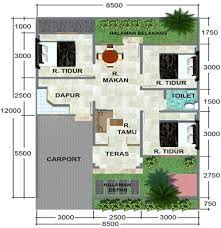 Selain ukurannya yang cukup besar rumah minimalis type 60 juga lebih variatif dari segi desain dan denah rumah. 30 Denah Rumah Type 60 1 2 Lantai Desain Minimalis Rumahpedia