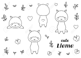 Margaret rettig nelson on instagram: Coloring Pages Black And White Set Cute Hand Drawn Llama Doodles Royalty Free Cliparts Vectors And Stock Illustration Image 142689306