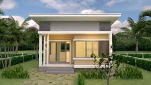 Modern home plan with shed roof and a convertible den/bedroom. House Plans 21x21 Feet 6 5x6 5m Shed Roof House Design 3d