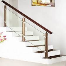 China Stainless Steel Staircase Wooden Handrail Baluster And Brackets Glass Staircase Man Glass Staircase Railing Glass Stairs Design Staircase Railing Design
