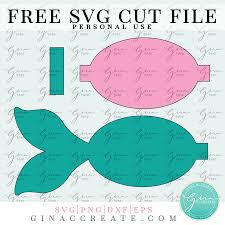 Free printable hair bow cards for diy hair bows and inside headband card template. Mermaid Tail Bow Free Svg Template Gina C Creates