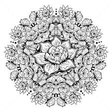Lotus Lily Water Flower Mandala Asian Nature Mandala Coloring Mandala Coloring Books Nature Mandala