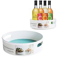 Oh, and i don't think there is anything lazy about these organizers at all. Mokaro 2 Pack Plastic Lazy Susan Turntable With 2 Handle Multifunctional Spice Rack Organizer For Kitchen Cabinet 360 Rotating Food Storage Container For Fridge Countertop Pricepulse