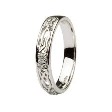 Ladies Celtic Wedding Band Diamond Set By Shanore Celtic Wedding Bands Celtic Wedding Rings Diamond Wedding Bands