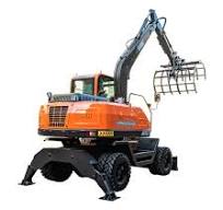 Cotton Grapple Excavator with Bulldozer and Outstrigger ...