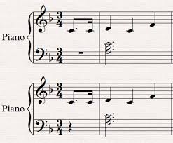 Use at least one dotted the lines dividing each measure from the next help the musician reading the music to keep track of the rhythms. Rests In Pickup Measure Anacrusis Music Practice Theory Stack Exchange
