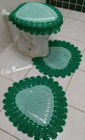 Este Kit Contem 3 Pecas Sendo 1 Tapete Pia 1 Tapete Vaso 1 Capa Para Tampa Do Vaso Padroes De Quadrados De Croche Jogo De Cozinha Croche Croche Para Banheiro