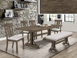 The reclaimed wood dining table features a solid, reclaimed wood table top which still features its natural markings, giving the table a gorgeous character. 2131t 6 Pc Quincy Rustic Brown Finish Wood Industrial Style Metal Leg Dining Table Set