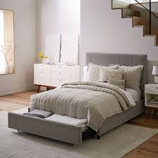 Low modern bed with footboard storage bed. Contemporary Storage Bed Tall