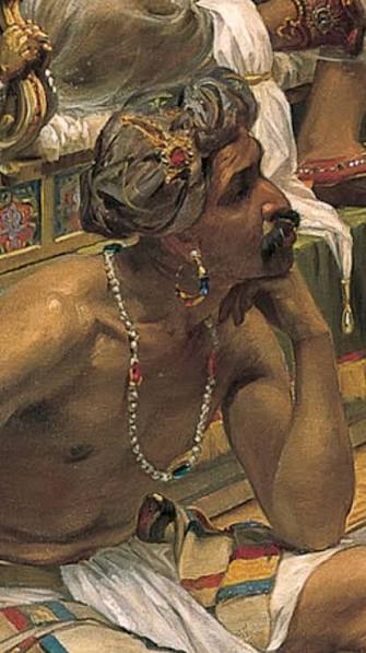Veloso Salgado’s (1864-1945) opulent and imaginative painting of the famous mariner and explorer Vasco da Gama meeting the great king, the Zamorin of Calicut is today in Portugal. , The painting shows ...