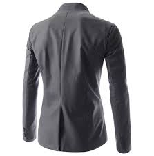 Asymmetric Stand Collar Jacket Stand Collar Jackets Men Shirt Style Collar Jackets