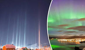 Find the partisans of the lighted path. Eyewitnesses Stunned By Light Pillars Appearing Over Russia World News Express Co Uk