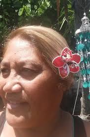 MINNIE MOUSE Hawaiian Plumeria Fabric Flower Hair Pick