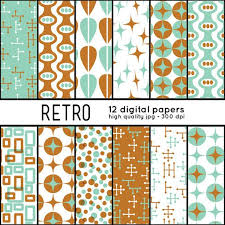 Retro Shapes 12 Digital Papers Pattern Set By Arrowisp Scrapbooking Mcm Midcentury Modern Download Printable Pattern Paper Simple Scrapbook Digital Paper Five columns of alternating blocks connected by thick lines form a pattern that would fit right in on the set of mad men.