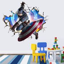 The most common boy wall stickers material is vinyl. 3d The Avengers Wall Sticker Decals Boys Room Wall Decals