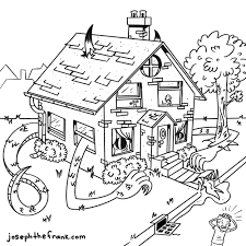 When you go to a category of coloring pages, the images you see at the top of the page rotate automatically.or you can scroll through the images by clicking on the grey arrow on either side of the image. Monster House Coloring Page Joe Frank