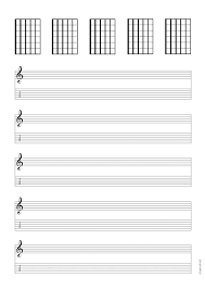 The second blank sheet music is similar to the first, but with the added treble clefs. Music Sheet Free Blank Music Paper Tablatures Blank Chord Charts