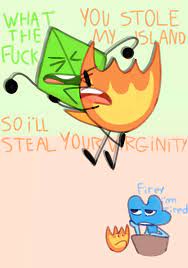 1boy 1girls battle for dream island crime female firey (bfdi)  four (bfb) funny inanimate object leafy (bfdi) male memmi murder object  shows rape sex 