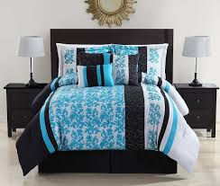 Black And Teal Comforter Set Walmart Black White And Turquoise Bedding Sets Black Comforter Sets Comforter Sets Turquoise Bedding