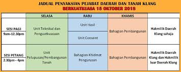 Kenyataan permohonan pelupusan tanah kerajaan secara tender terbuka pejabat daerah/ tanah klang bil 1/2020. Jadual Penyaksian Pdt Klang Pejabat Daerah Tanah Klang Facebook