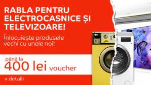 *campanie susținută prin programul naţional de înlocuire a echipamentelor electrice şi electronice uzate cu unele. Emag Programul Rabla Pentru Electrocasnice