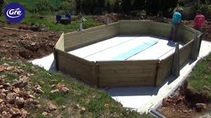 Piscine, liner 0,4 mm, gris clair, un système de filtration, échelle double de. Oogarden Montage De Piscine Hors Sol Octogonale En Bois Youtube