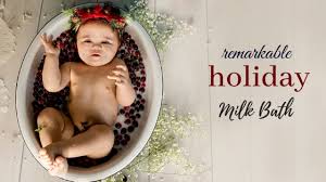 The rule of three works best for baby bath photoshoots. Christmas Holiday Baby Milestone Milk Bath Photography Dallas Tx