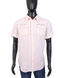 Details About Diesel Mens Shirt Short Sleeve Linen Ecru Xxl