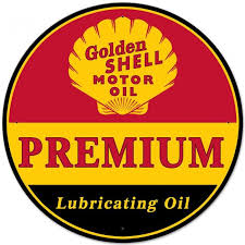 golden shell premium motor oil sign 28 x 28 vintage replica etsy motor oil oils vintage metal signs