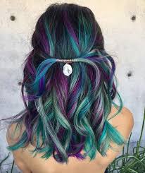 Purple Blue Green Mermaid Hair Peacock Hair Color Bright Hair Hair Styles