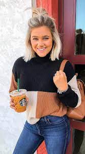 10 Preppy Fall Outfits To Copy Asap Blonde Hair With Fringe Preppy Fall Outfits Short Hair Styles