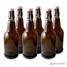 16 Oz Swing Top Bottles With Ceramic Cap 6 Pack Amber Swing Top Bottles Beer Bottle Fermenting Jars