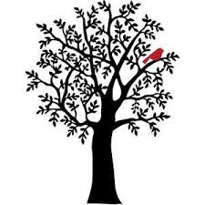 Black Bird On Branch Silhouette Silhouette Design Store Winter Tree With Red Bird Red Birds Winter Trees Tree Stencil