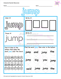 Pre Primer Dolch Words Jump Worksheet In 2020 Pre Primer Dolch Words Dolch Words Pre Primer Sight Words