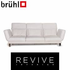 Entdecken sie stilvolle sofas im ansprechenden italienischen design! Bruhl Sippold Moule Leder Sofa Weiss Dreisitzer Relaxfunktion 14959 3 022 50 Picclick Uk